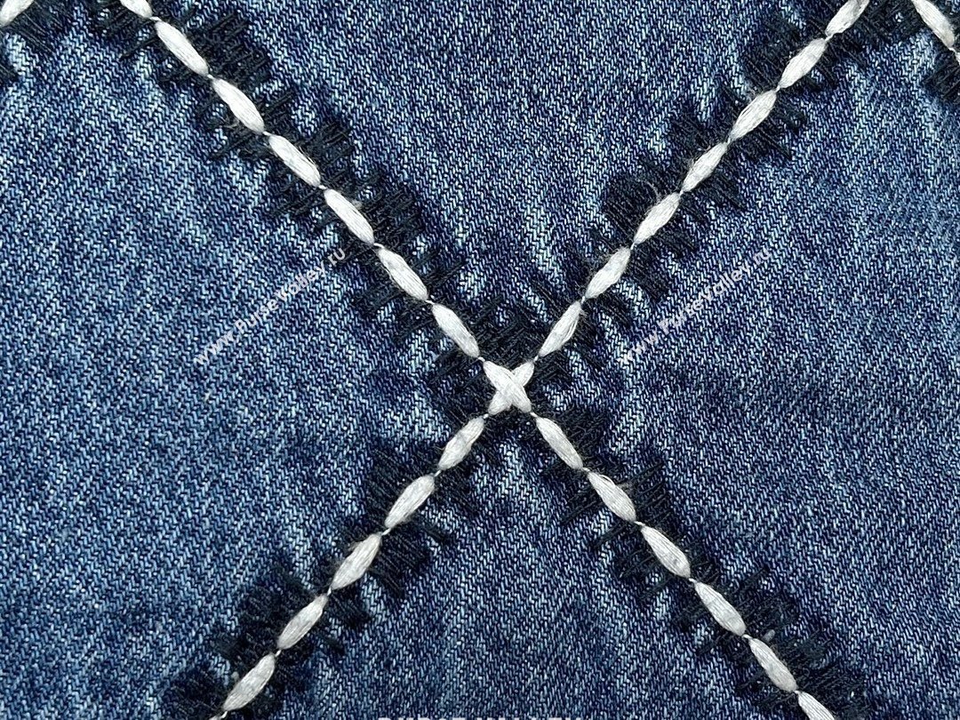 chanel Stitched Denim Silver-Tone Metal Blue 22 Mini Handbag AS3980 2024(original quality) (shunyang-240413-02)