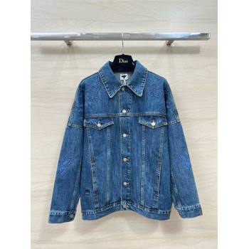 dior Blue Cotton Denim Embroidered Jacket 2024 (qiqi-240312-04)