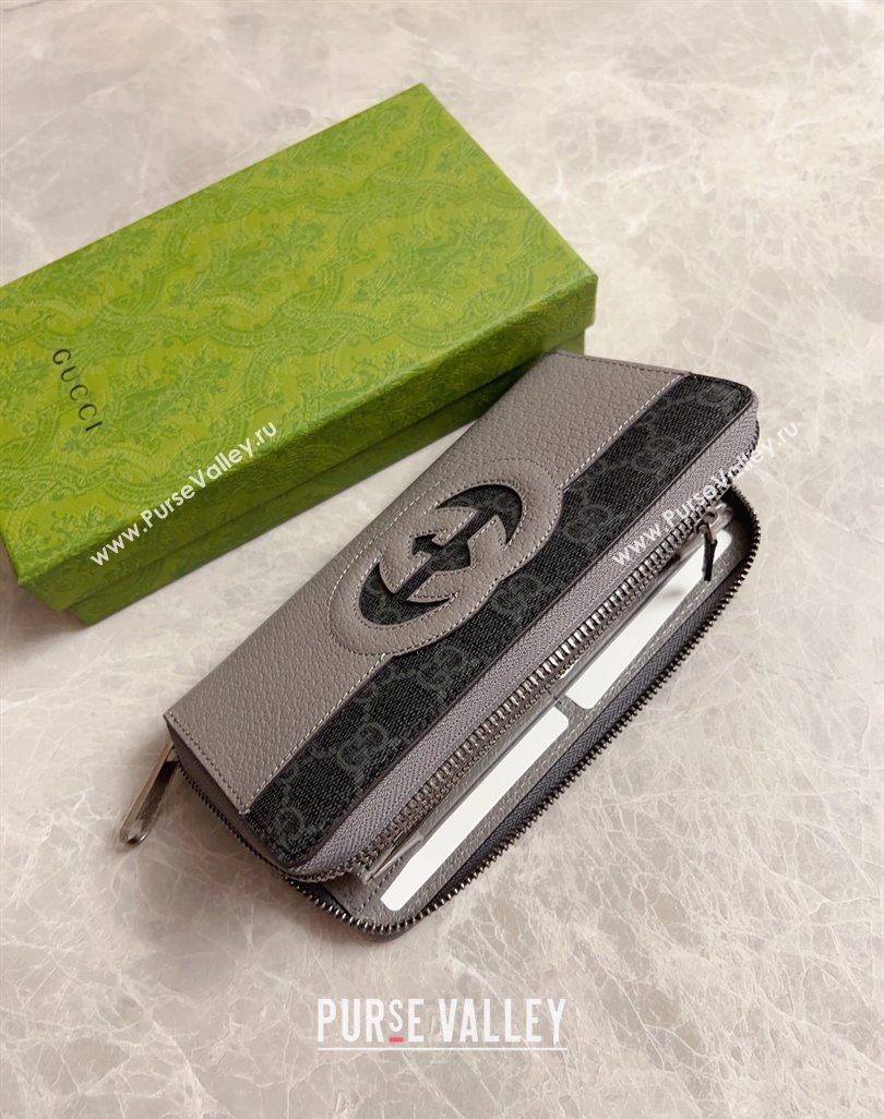 Gucci Pouch Bag with cut-out Interlocking G 723320 Gray 2023 (ziyin-23033004)
