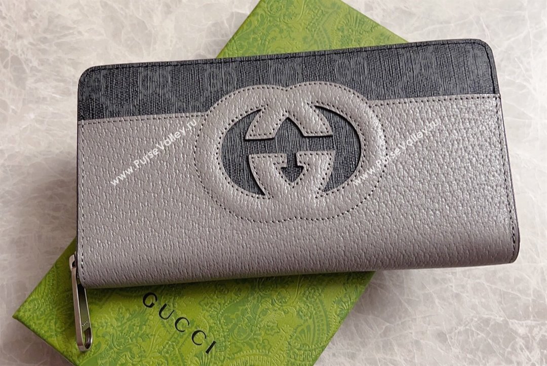 Gucci Pouch Bag with cut-out Interlocking G 723320 Gray 2023 (ziyin-23033004)