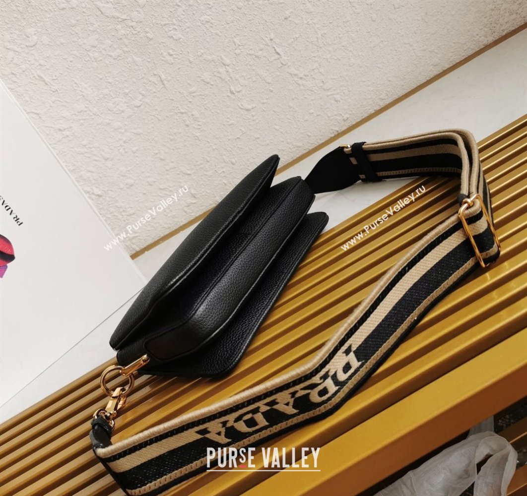 Prada Leather shoulder bag 1BH194 Black 2023 (yanzi-23080718)