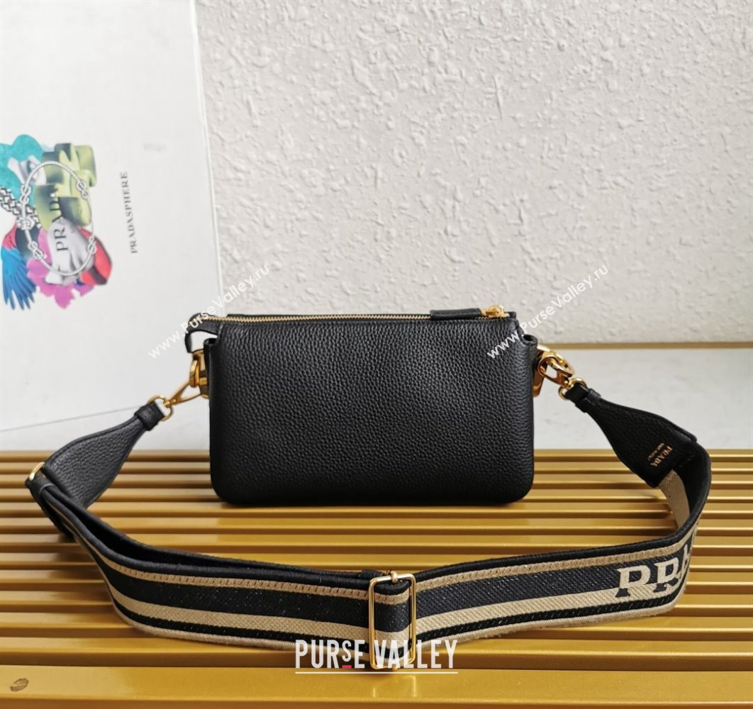 Prada Leather shoulder bag 1BH194 Black 2023 (yanzi-23080718)