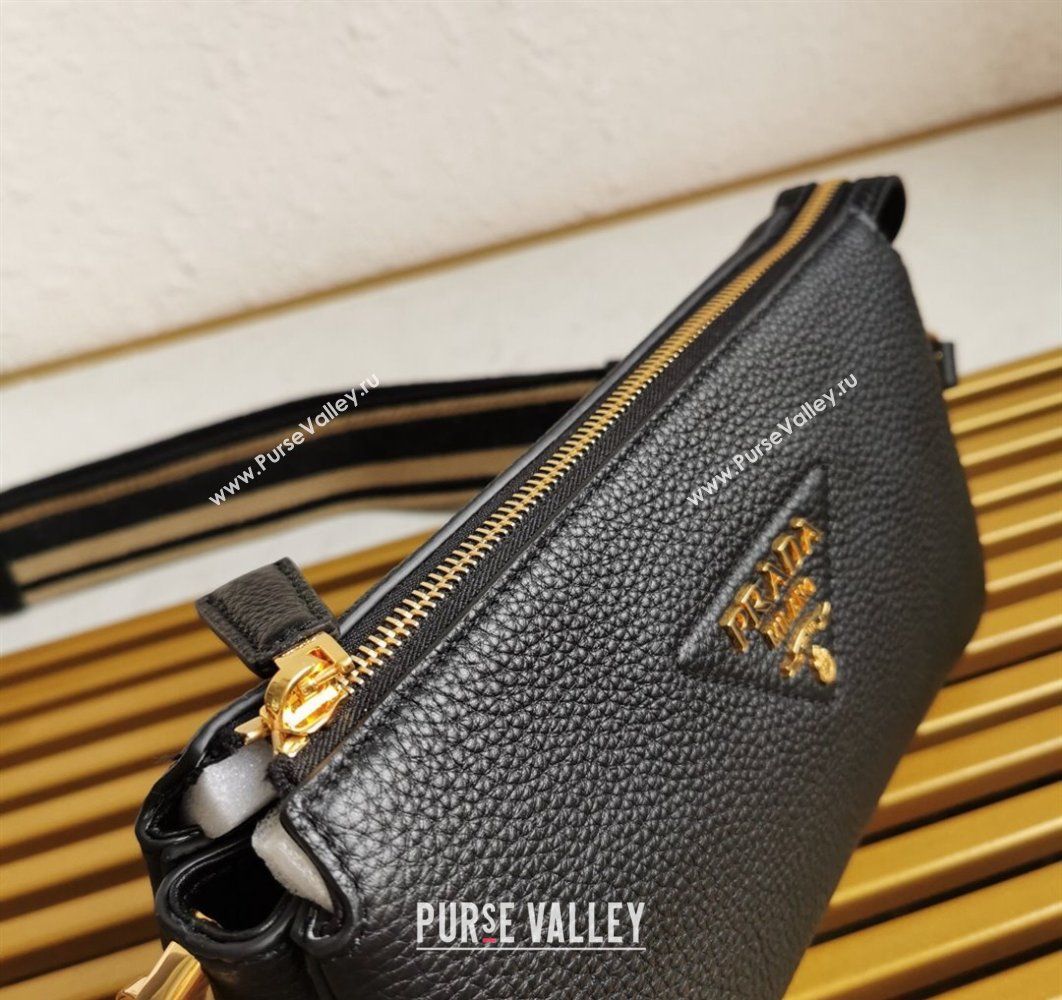 Prada Leather shoulder bag 1BH194 Black 2023 (yanzi-23080718)