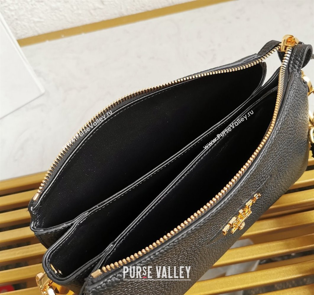 Prada Leather shoulder bag 1BH194 Black 2023 (yanzi-23080718)