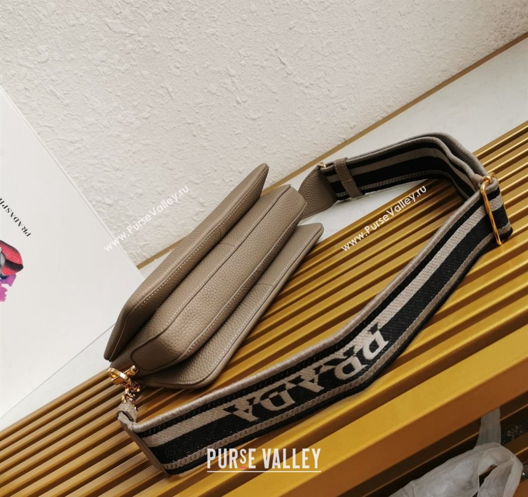 Prada Leather shoulder bag 1BH194 Gray 2023 (yanzi-23080720)