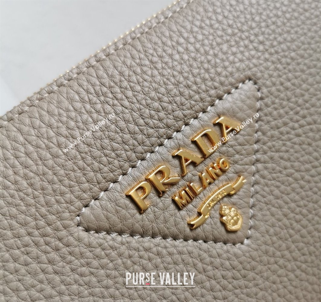 Prada Leather shoulder bag 1BH194 Gray 2023 (yanzi-23080720)