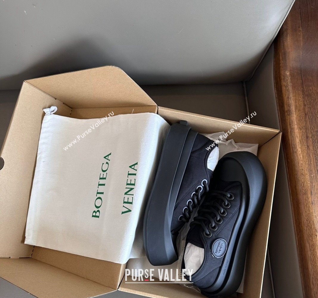 Bottega Veneta Jumbo Nylon Low top lace-up Women/Men Sneakers Black 2023 (shouhe-23091906)