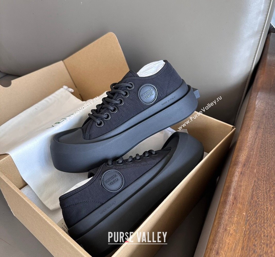 Bottega Veneta Jumbo Nylon Low top lace-up Women/Men Sneakers Black 2023 (shouhe-23091906)