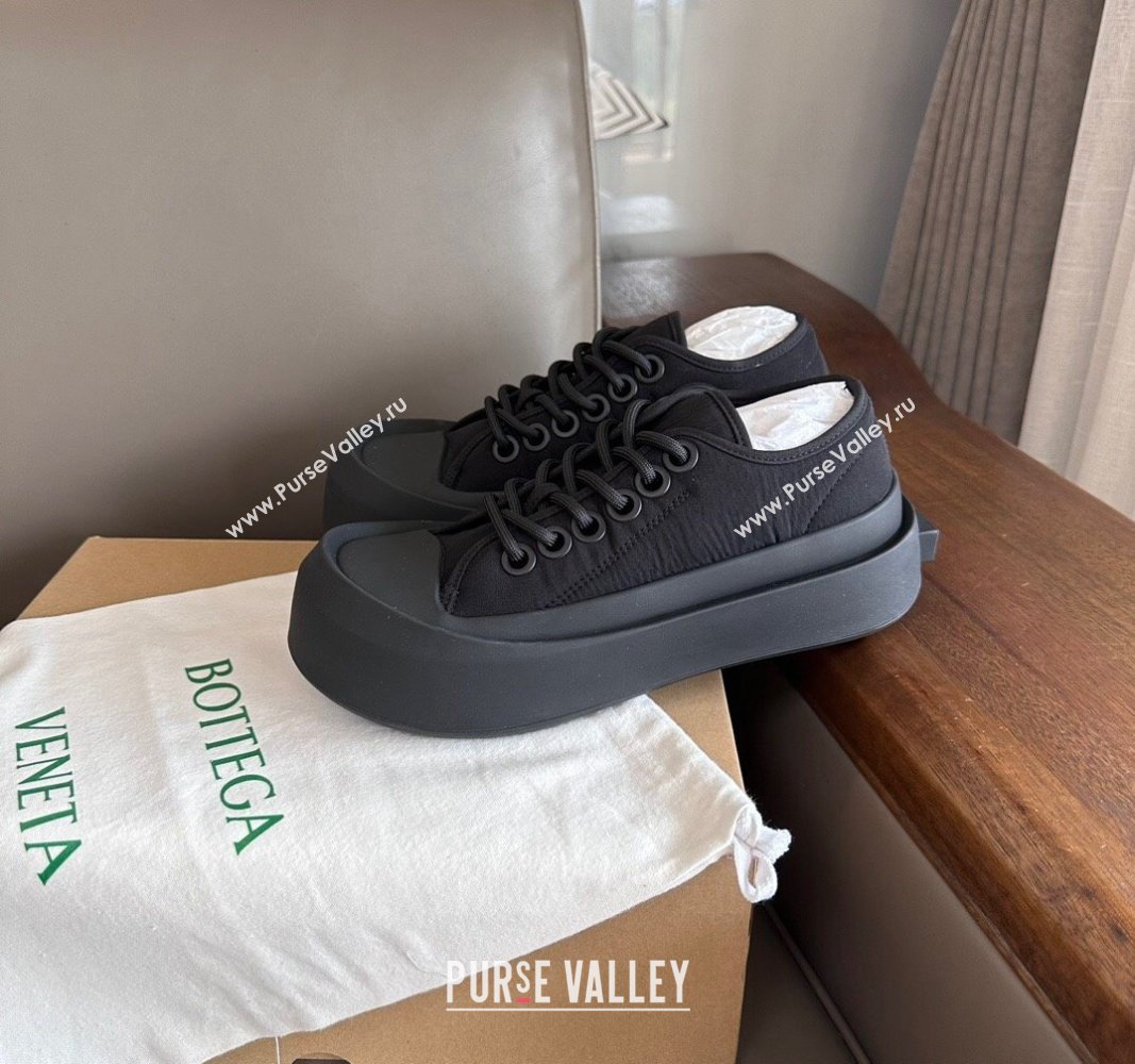 Bottega Veneta Jumbo Nylon Low top lace-up Women/Men Sneakers Black 2023 (shouhe-23091906)