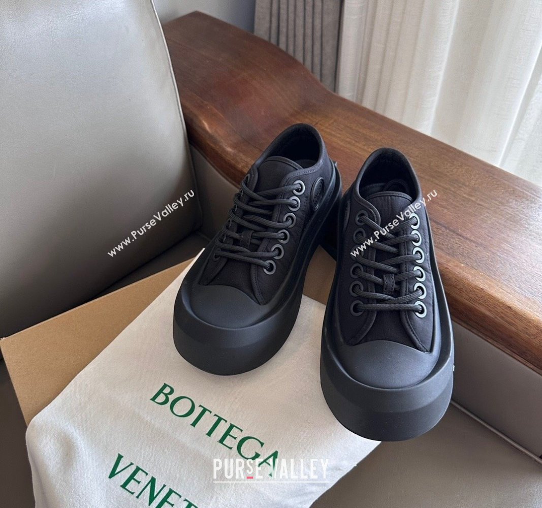Bottega Veneta Jumbo Nylon Low top lace-up Women/Men Sneakers Black 2023 (shouhe-23091906)