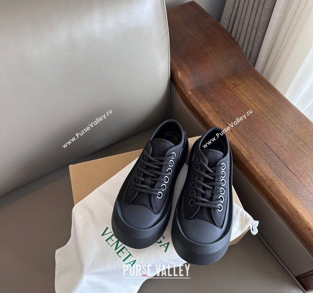 Bottega Veneta Jumbo Nylon Low top lace-up Women/Men Sneakers Black 2023 (shouhe-23091906)