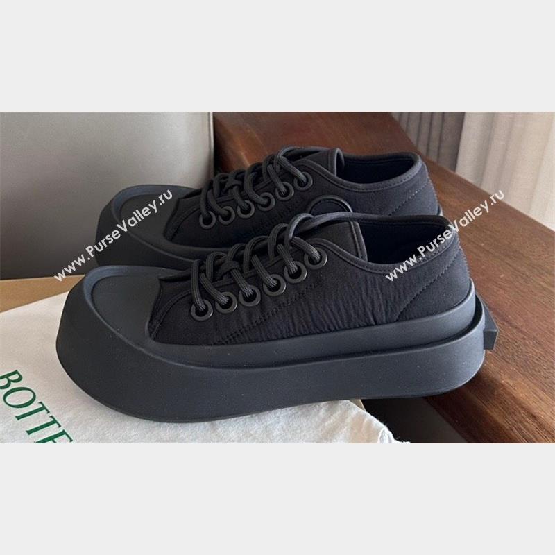 Bottega Veneta Jumbo Nylon Low top lace-up Women/Men Sneakers Black 2023 (shouhe-23091906)