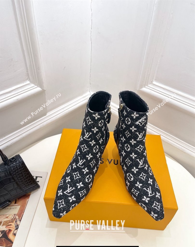 Louis Vuitton Heel 6.5cm Sparkle Ankle Boots Denim Black 2023 (modeng-23092109)