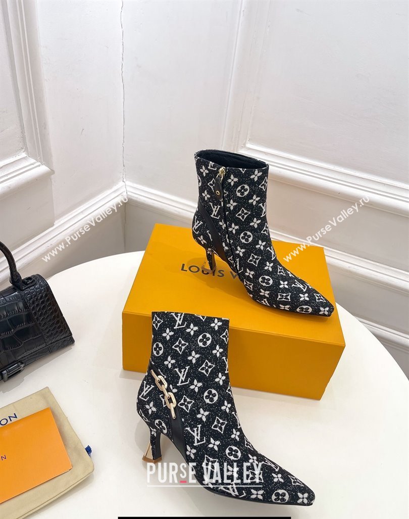 Louis Vuitton Heel 6.5cm Sparkle Ankle Boots Denim Black 2023 (modeng-23092109)