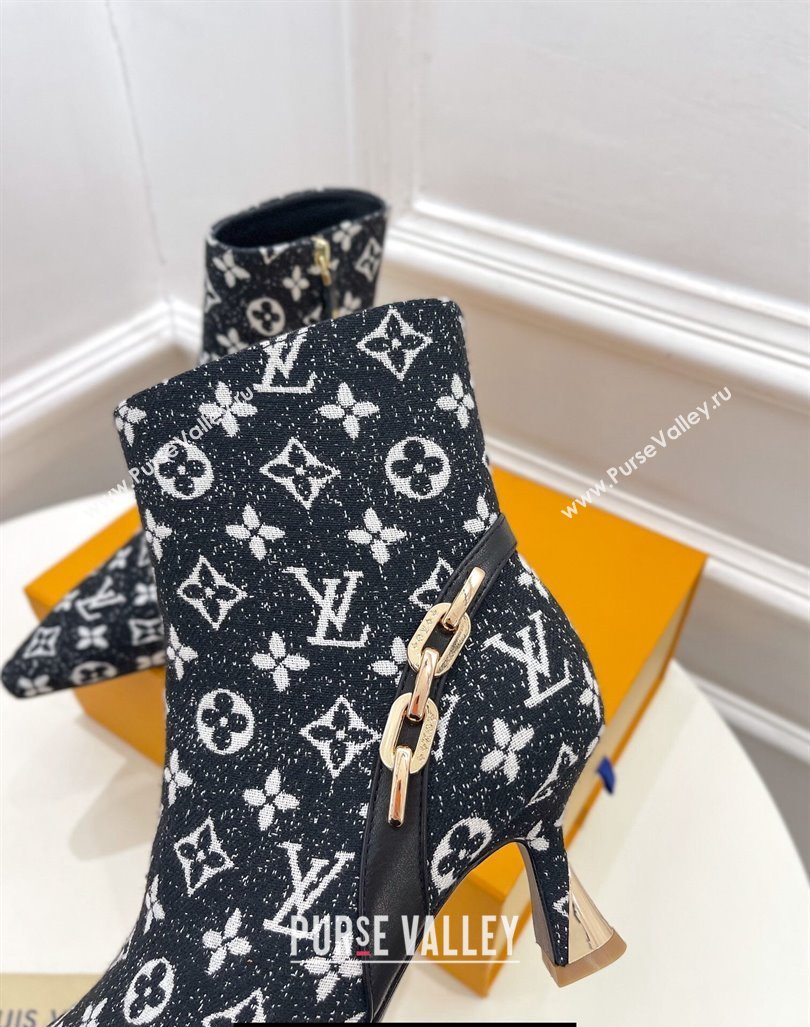 Louis Vuitton Heel 6.5cm Sparkle Ankle Boots Denim Black 2023 (modeng-23092109)