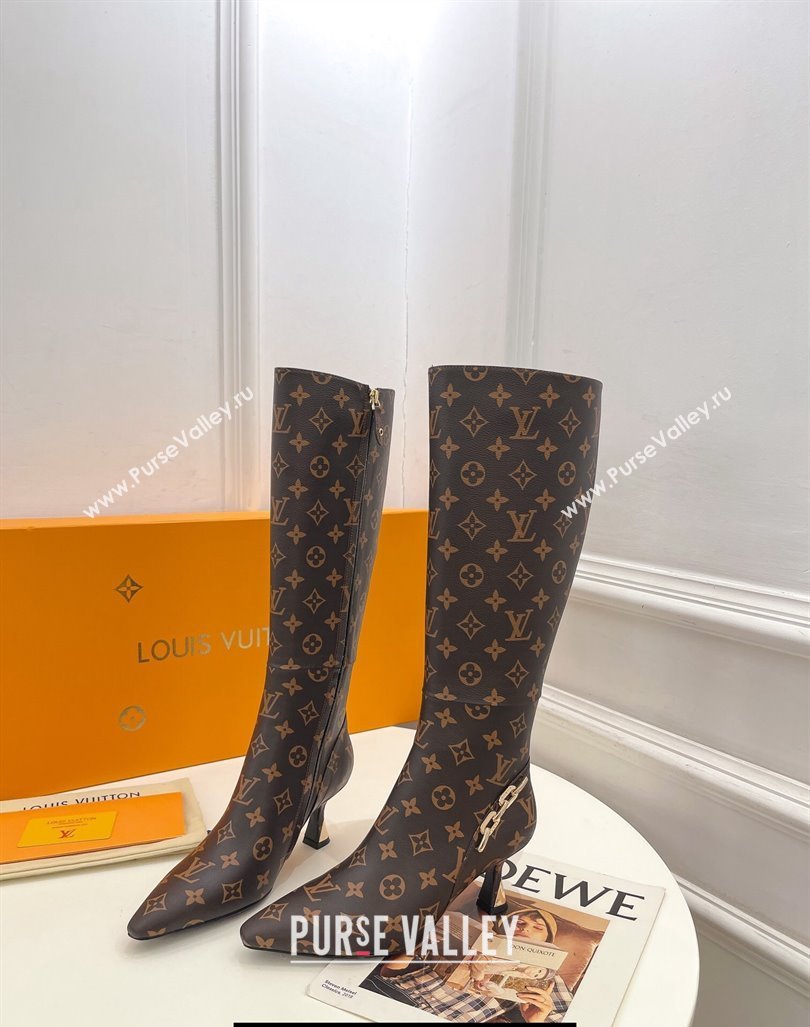 Louis Vuitton Heel 6.5cm Sparkle High Boots Monogram Canvas 2023 (modeng-23092103)