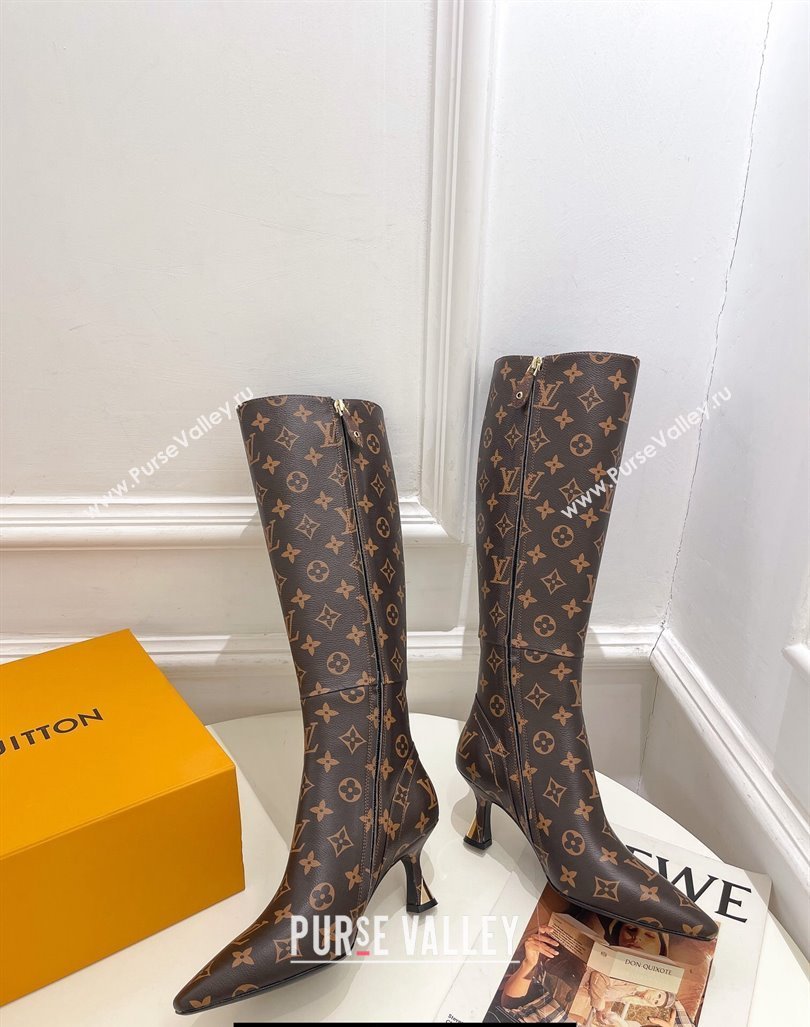 Louis Vuitton Heel 6.5cm Sparkle High Boots Monogram Canvas 2023 (modeng-23092103)