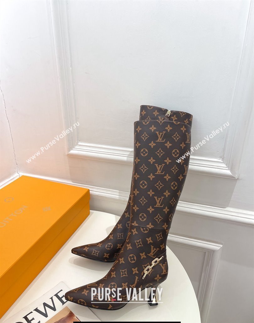 Louis Vuitton Heel 6.5cm Sparkle High Boots Monogram Canvas 2023 (modeng-23092103)