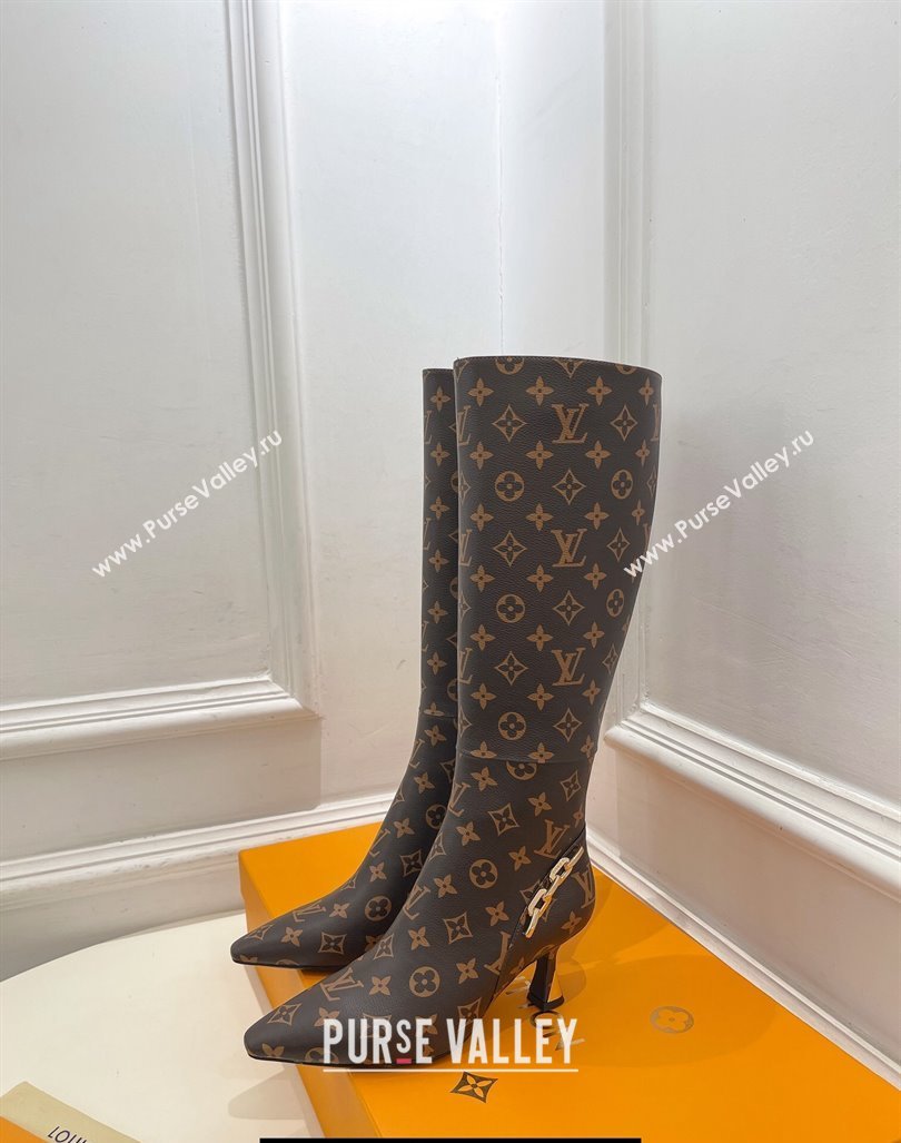 Louis Vuitton Heel 6.5cm Sparkle High Boots Monogram Canvas 2023 (modeng-23092103)