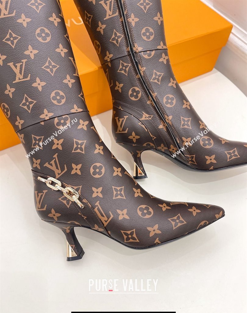 Louis Vuitton Heel 6.5cm Sparkle High Boots Monogram Canvas 2023 (modeng-23092103)