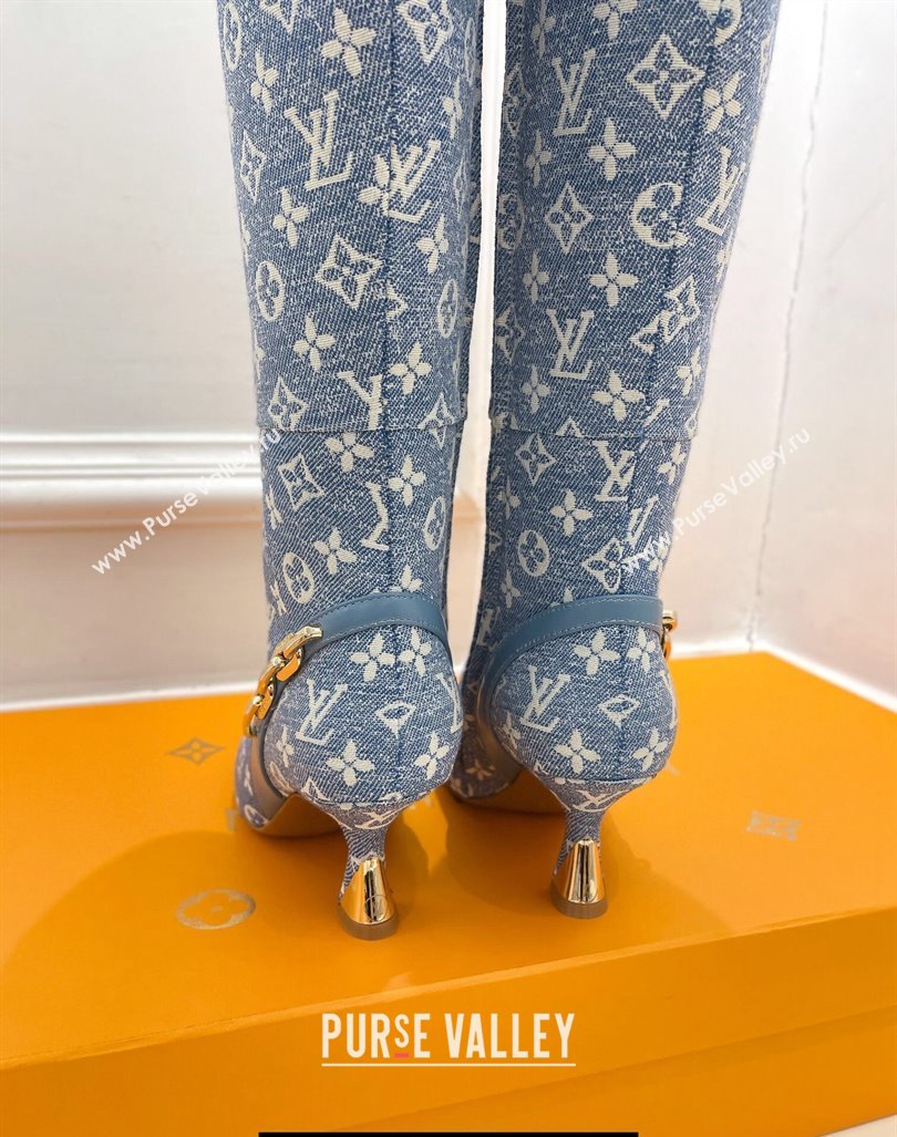 Louis Vuitton Heel 6.5cm Sparkle High Boots Denim Blue 2023 (modeng-23092105)