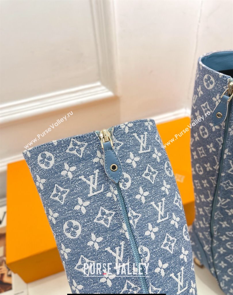 Louis Vuitton Heel 6.5cm Sparkle High Boots Denim Blue 2023 (modeng-23092105)