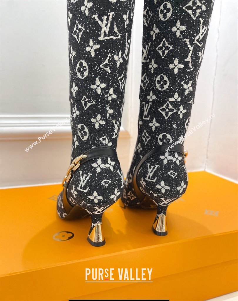 Louis Vuitton Heel 6.5cm Sparkle High Boots Denim Black 2023 (modeng-23092104)