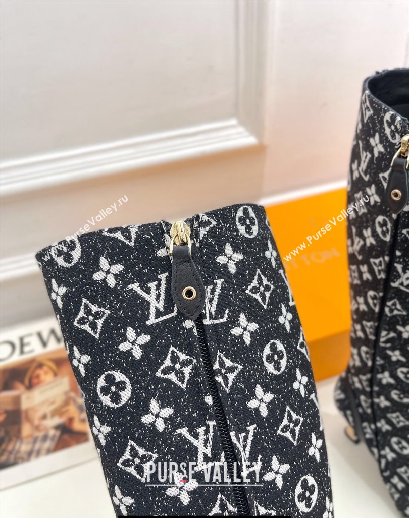Louis Vuitton Heel 6.5cm Sparkle High Boots Denim Black 2023 (modeng-23092104)