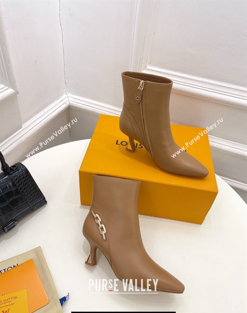 Louis Vuitton Heel 6.5cm Sparkle Ankle Boots Brown 2023 (modeng-23092107)
