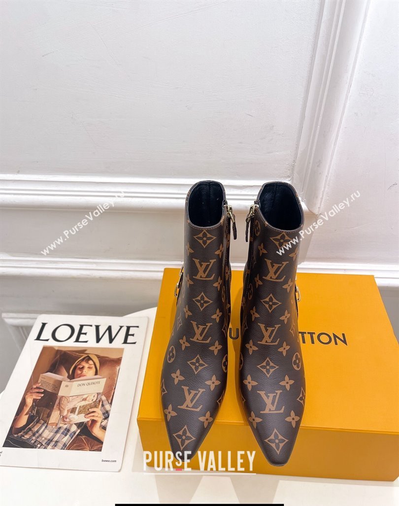 Louis Vuitton Heel 6.5cm Sparkle Ankle Boots Monogram Canvas 2023 (modeng-23092108)
