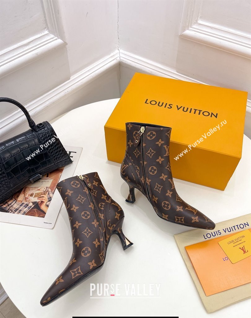 Louis Vuitton Heel 6.5cm Sparkle Ankle Boots Monogram Canvas 2023 (modeng-23092108)