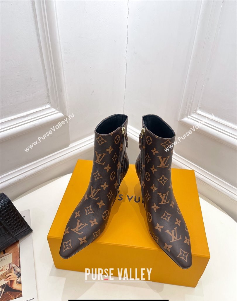 Louis Vuitton Heel 6.5cm Sparkle Ankle Boots Monogram Canvas 2023 (modeng-23092108)
