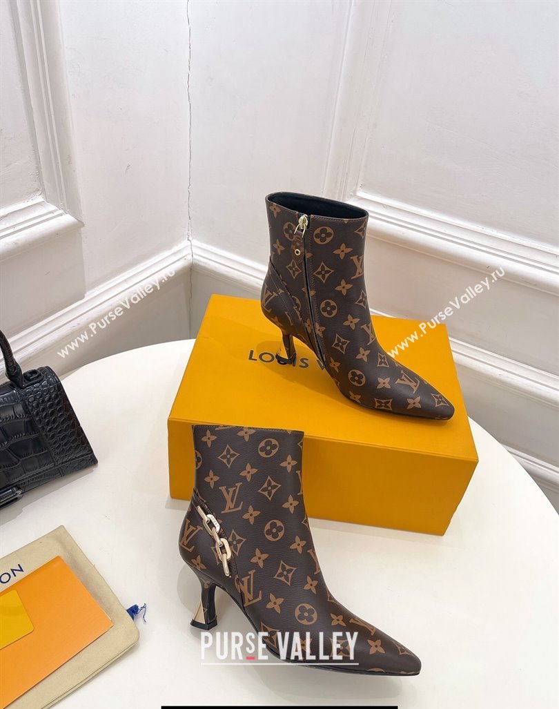 Louis Vuitton Heel 6.5cm Sparkle Ankle Boots Monogram Canvas 2023 (modeng-23092108)