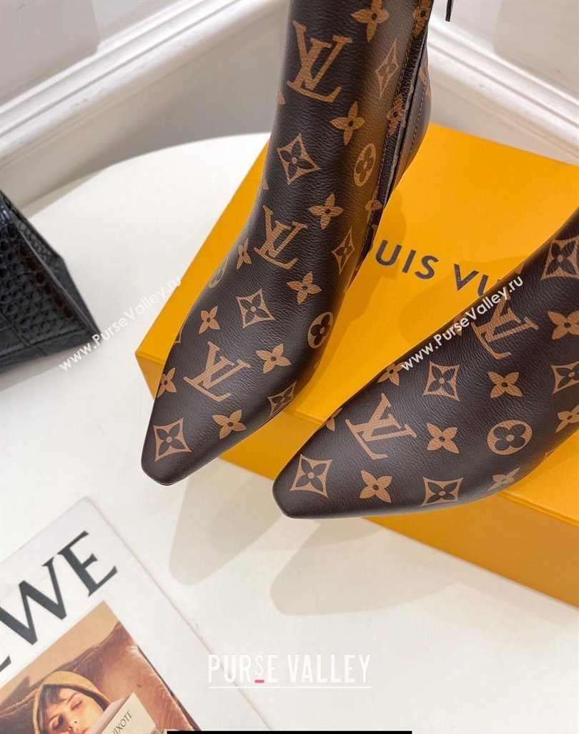 Louis Vuitton Heel 6.5cm Sparkle Ankle Boots Monogram Canvas 2023 (modeng-23092108)