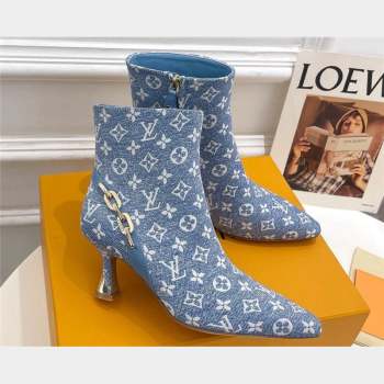Louis Vuitton Heel 6.5cm Sparkle Ankle Boots Denim Blue 2023 (modeng-23092110)