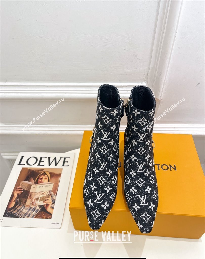 Louis Vuitton Heel 6.5cm Sparkle Ankle Boots Denim Black 2023 (modeng-23092109)