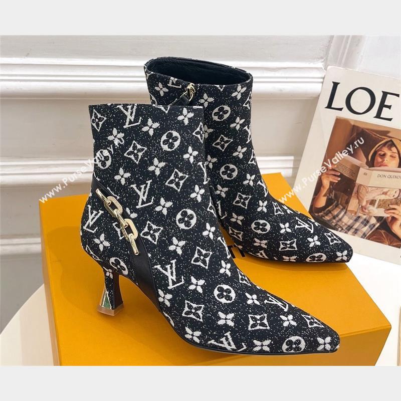 Louis Vuitton Heel 6.5cm Sparkle Ankle Boots Denim Black 2023 (modeng-23092109)