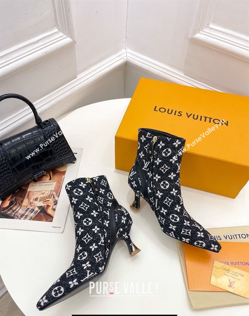 Louis Vuitton Heel 6.5cm Sparkle Ankle Boots Denim Black 2023 (modeng-23092109)