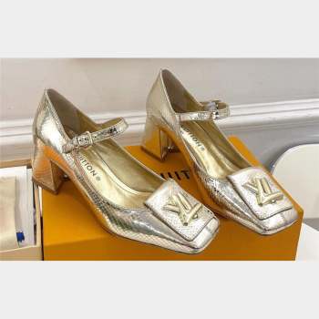 Louis Vuitton Heel 5.5cm Shake mary-jane Pumps Python Pattern Gold 2023 (modeng-23092213)