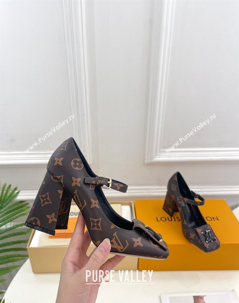 Louis Vuitton Heel 8.5cm Shake mary-jane Pumps Monogram Canvas 2023 (modeng-23092204)