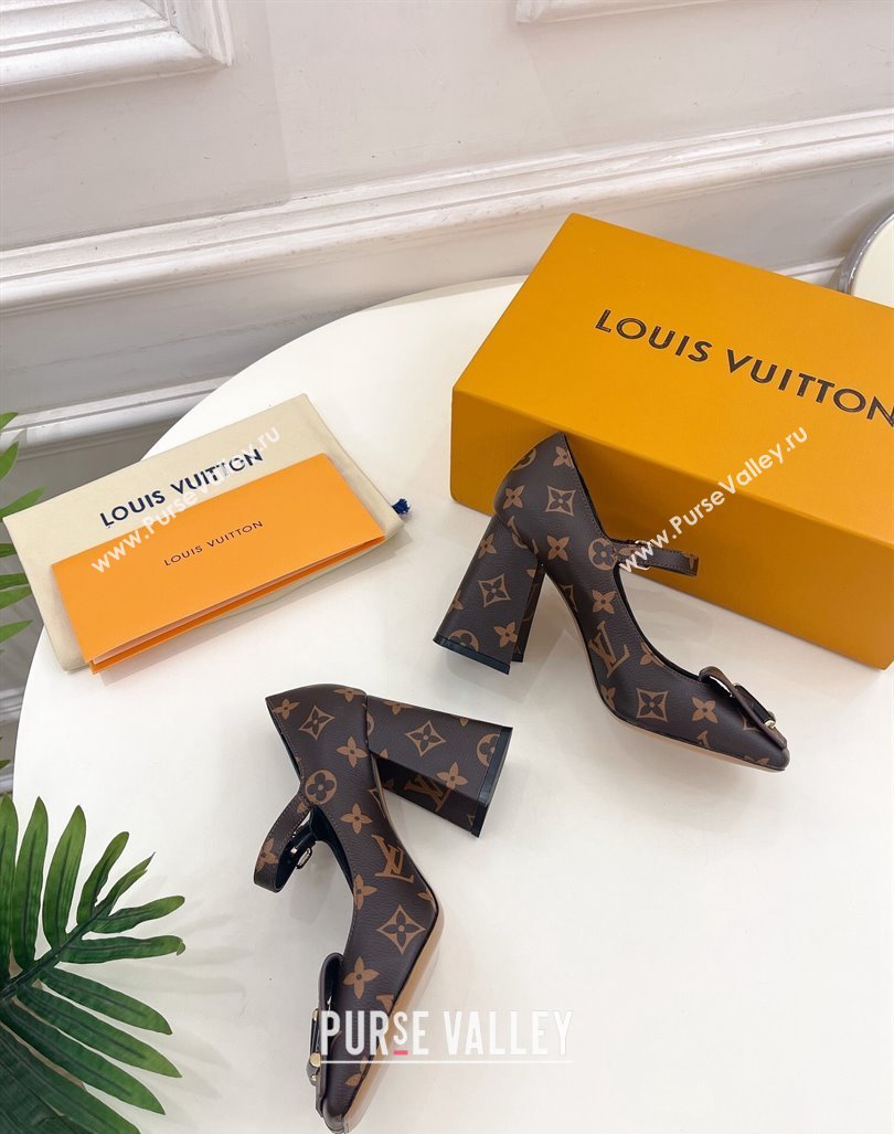 Louis Vuitton Heel 8.5cm Shake mary-jane Pumps Monogram Canvas 2023 (modeng-23092204)