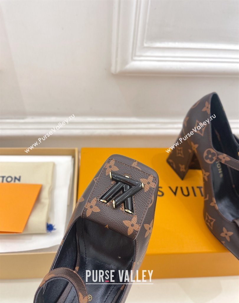 Louis Vuitton Heel 8.5cm Shake mary-jane Pumps Monogram Canvas 2023 (modeng-23092204)
