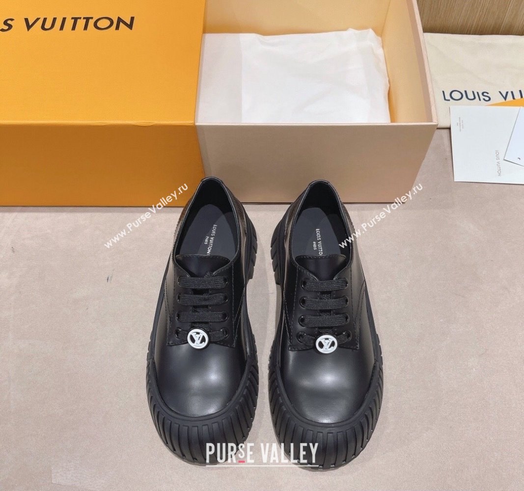 Louis Vuitton Ruby Flat Derby Shoes Black 2023 (modeng-23092217)