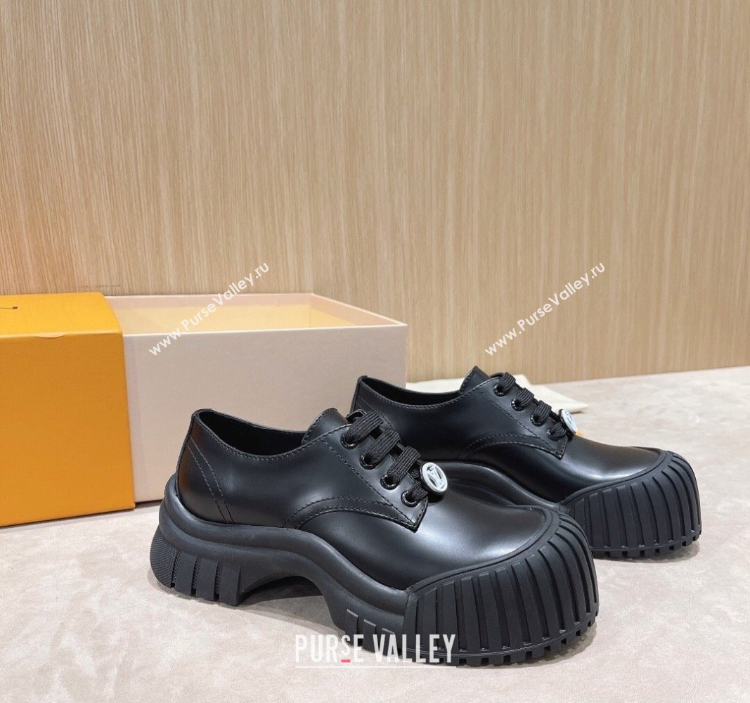 Louis Vuitton Ruby Flat Derby Shoes Black 2023 (modeng-23092217)
