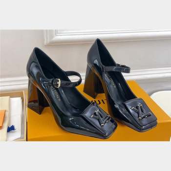 Louis Vuitton Heel 8.5cm Shake mary-jane Pumps Patent Black 2023 (modeng-23092201)