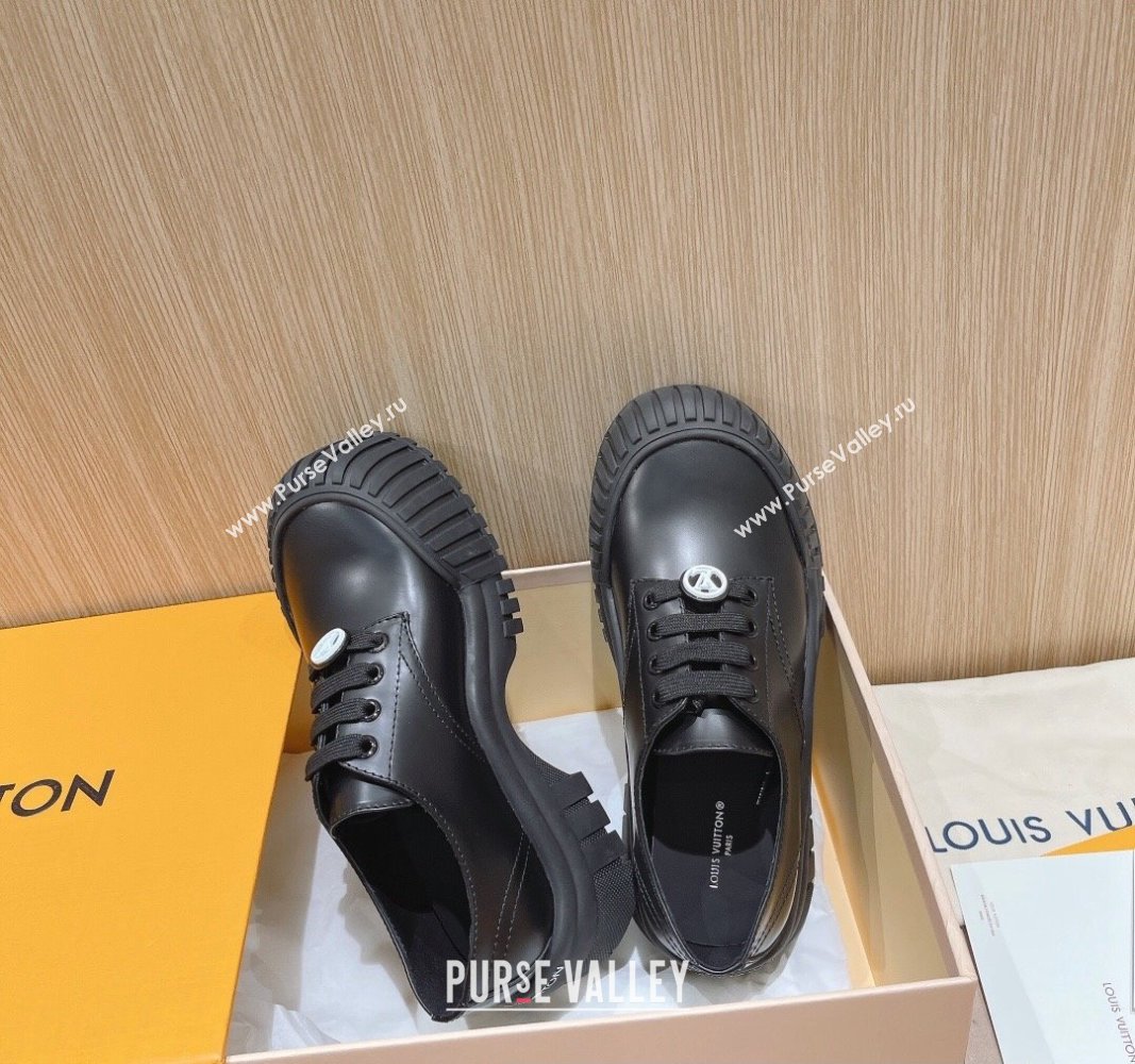 Louis Vuitton Ruby Flat Derby Shoes Black 2023 (modeng-23092217)
