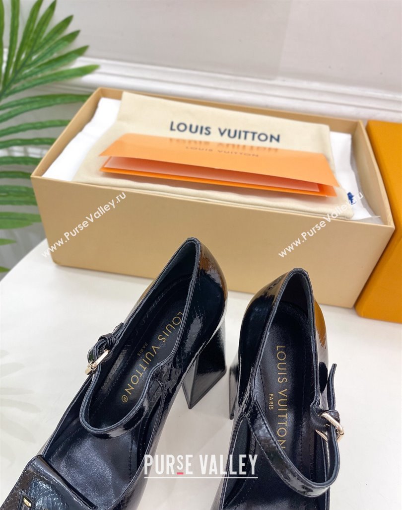 Louis Vuitton Heel 8.5cm Shake mary-jane Pumps Python Pattern Black 2023 (modeng-23092205)