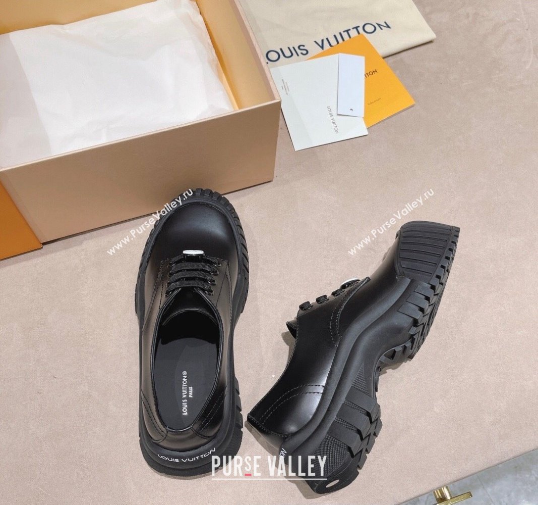 Louis Vuitton Ruby Flat Derby Shoes Black 2023 (modeng-23092217)