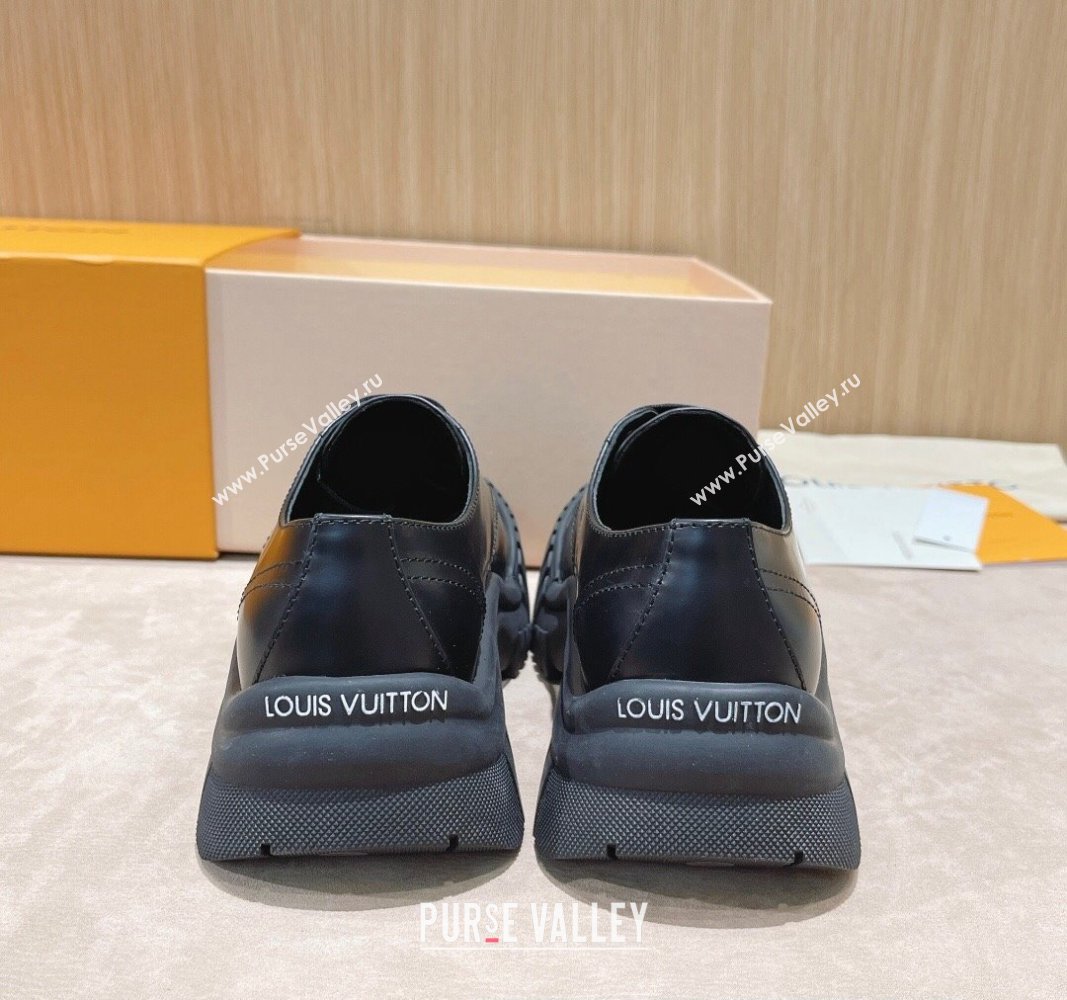Louis Vuitton Ruby Flat Derby Shoes Black 2023 (modeng-23092217)