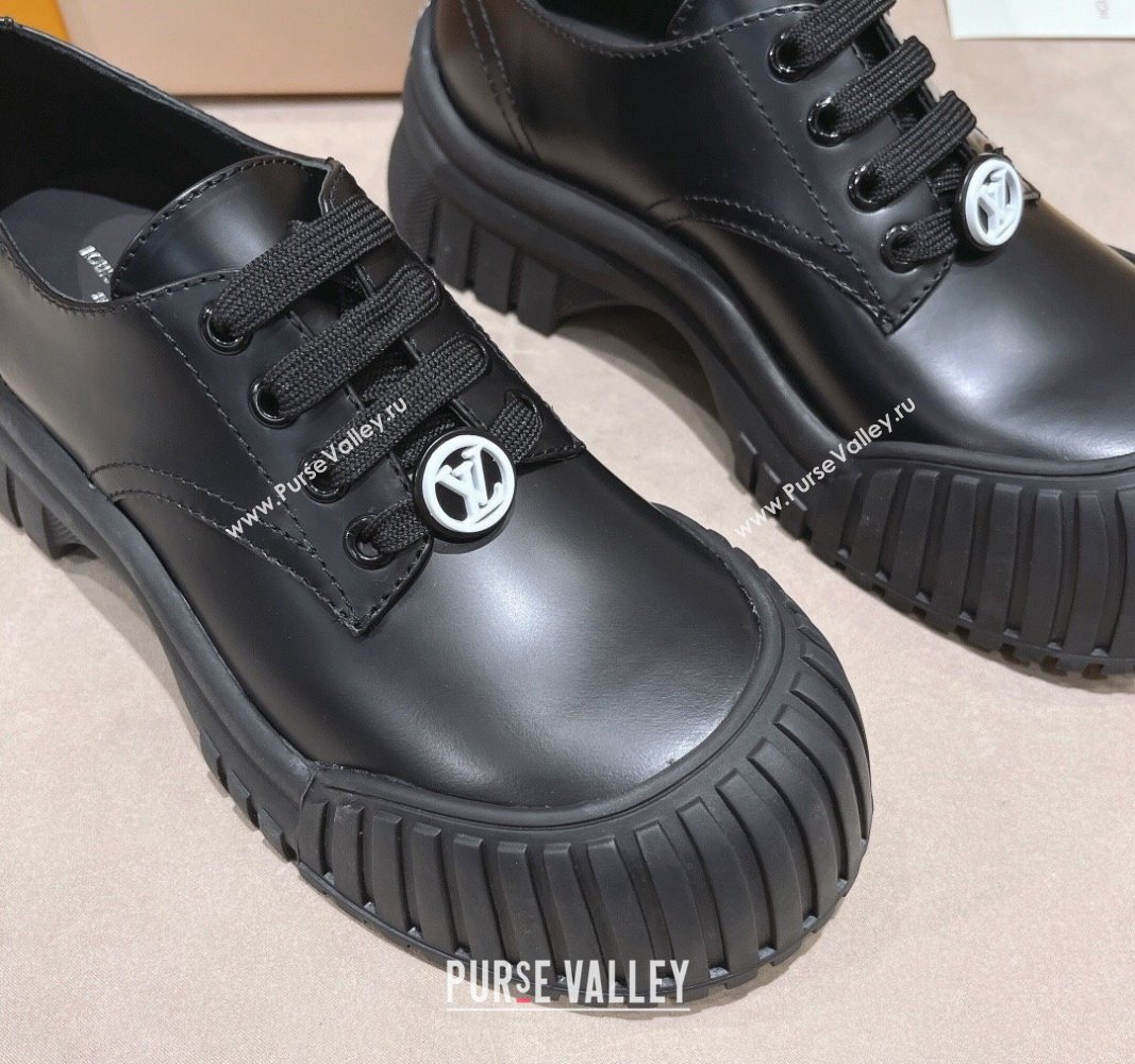 Louis Vuitton Ruby Flat Derby Shoes Black 2023 (modeng-23092217)